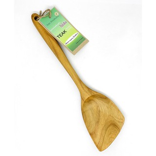 Dar Products ตะหลิวปลายเฉียงไม้สัก ยี่ห้อ ดาร์โปรดักส์  Teak Wooden Utensil  / 1 ชิ้น