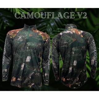 JK Thailand เสื้อตกปลา CAMOUFLAGE V2 ป้องกันรังสี UV 80% แห้งเร็ว