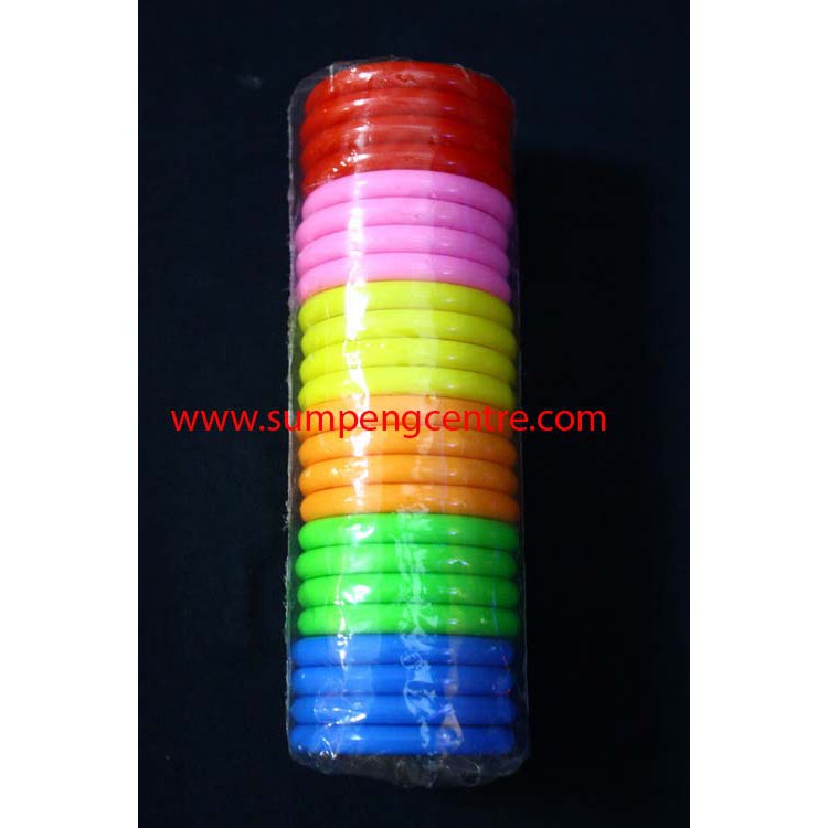 กำไลเด็ก วงเล็ก (24 ชิ้น), Children's bangles - solid colour (24 pieces)