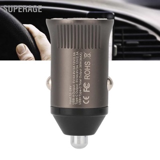 Superage USB C Car Charger Mini Fast PD&amp;amp;QC 3.0 Dual Port Charge Adapter