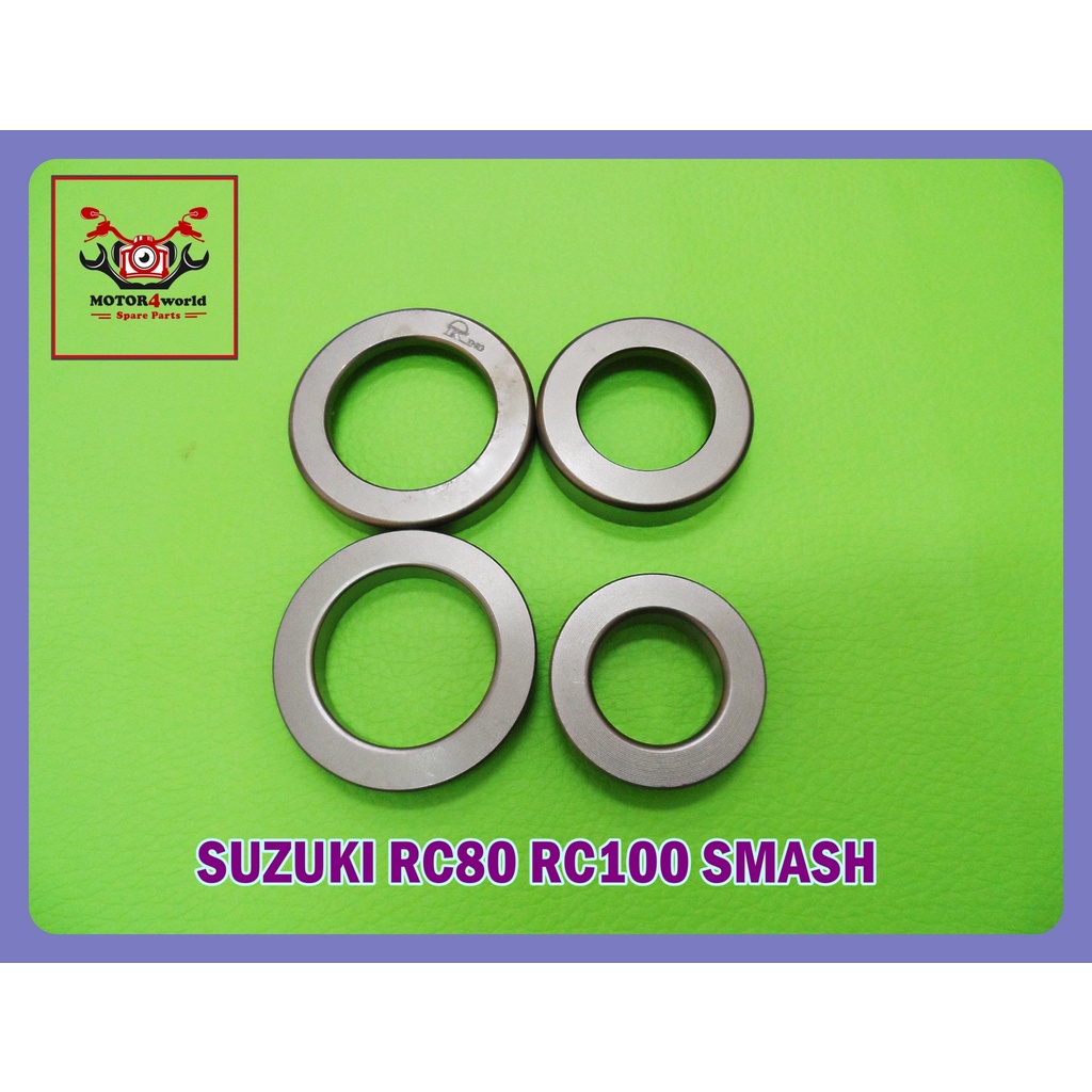 SMASH HEAD SET Fit For SUZUKI RC80 RC100 // ชุดถ้วยคอ สีเงิน