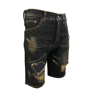 JEANSEXPRESS NB Shorts men Denim กางเกงขาสั้นยีนส์ชายฟอกสนิม ผ้าไม่ยืด งานขาดปะเซอร์สวย เป้ากระดุม Size 28-38