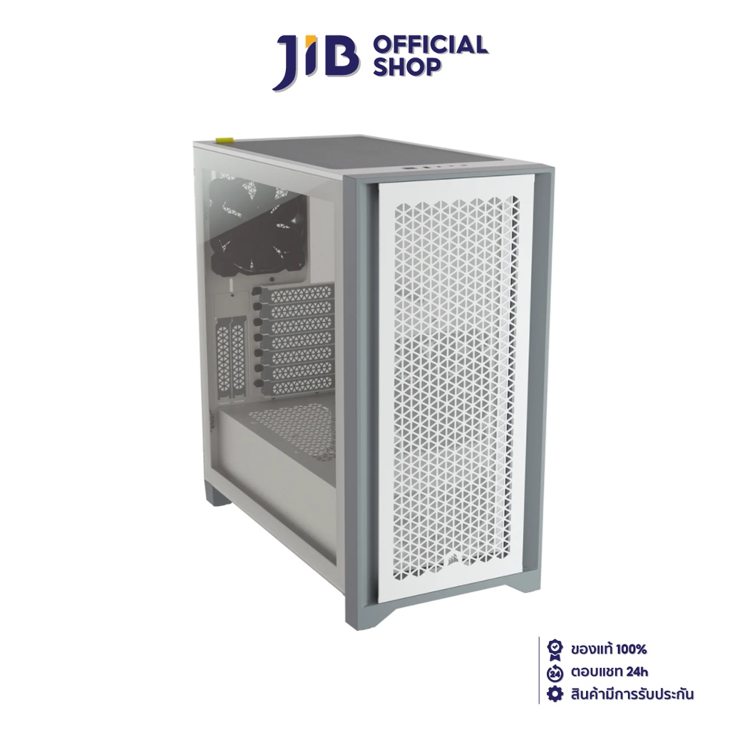 CASE (เคส) CORSAIR 4000D AIRFLOW TEMPERED GLASS (WHITE) (E-ATX)