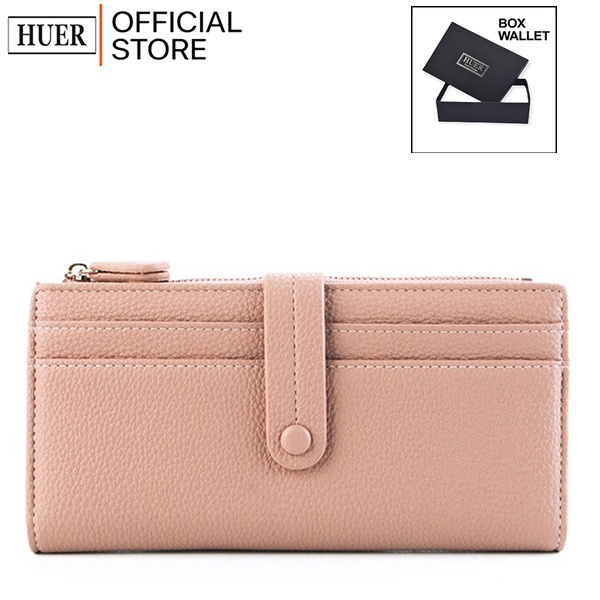 HUER ~ Delira Bi Fold Long Wallet พร้อมกล่อง 9446-222สีชมพู
