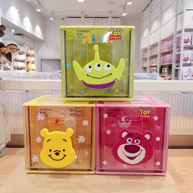 กล่อง ลิ้นชัก ขนาดเล็ก สำหรับเก็บของ 🧺 Disney Toy Story Green man 💚 Lotso 💗 Winnie the Pooh💛 งาน Min