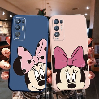 เคสโทรศัพท์ ซิลิโคนนิ่ม ขอบตรง ลายมินนี่ มีเสน่ห์ สําหรับ OPPO Reno6 Z 5G Reno 5 Pro 4 4G 3 Reno2 Z F