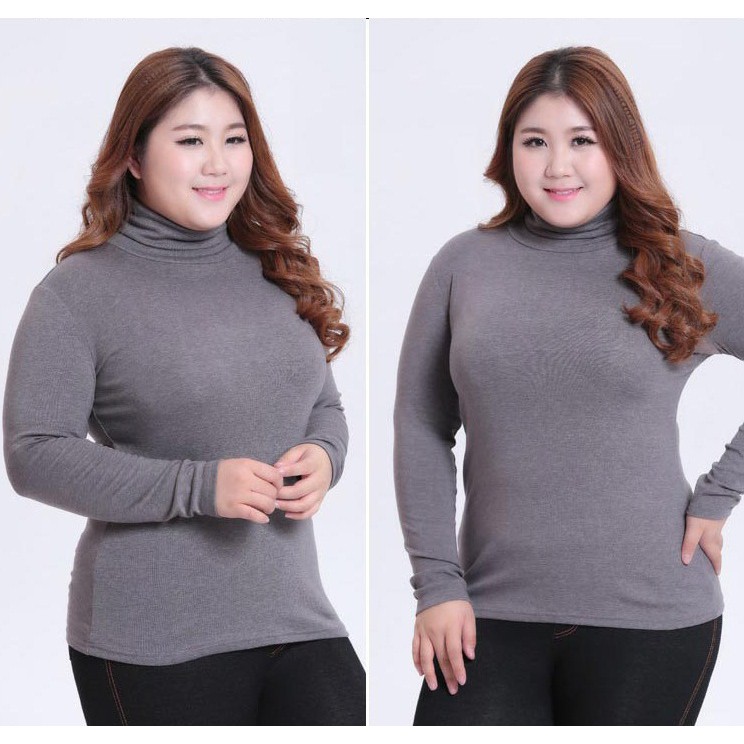 2XL บิ๊กไซส์ 6XL เสื้อยืดคอเต่าแขนยาว - พรีออเดอร์