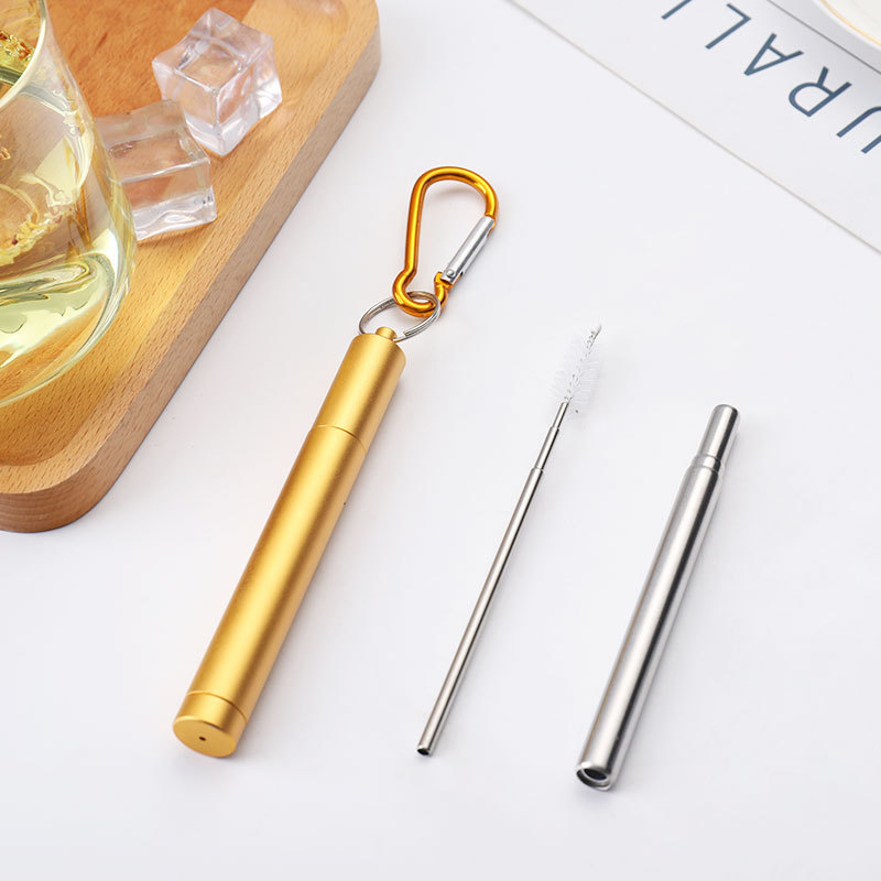 Stainless Steel Telescopic Drinking Straws, Portable Drinking Straws ...