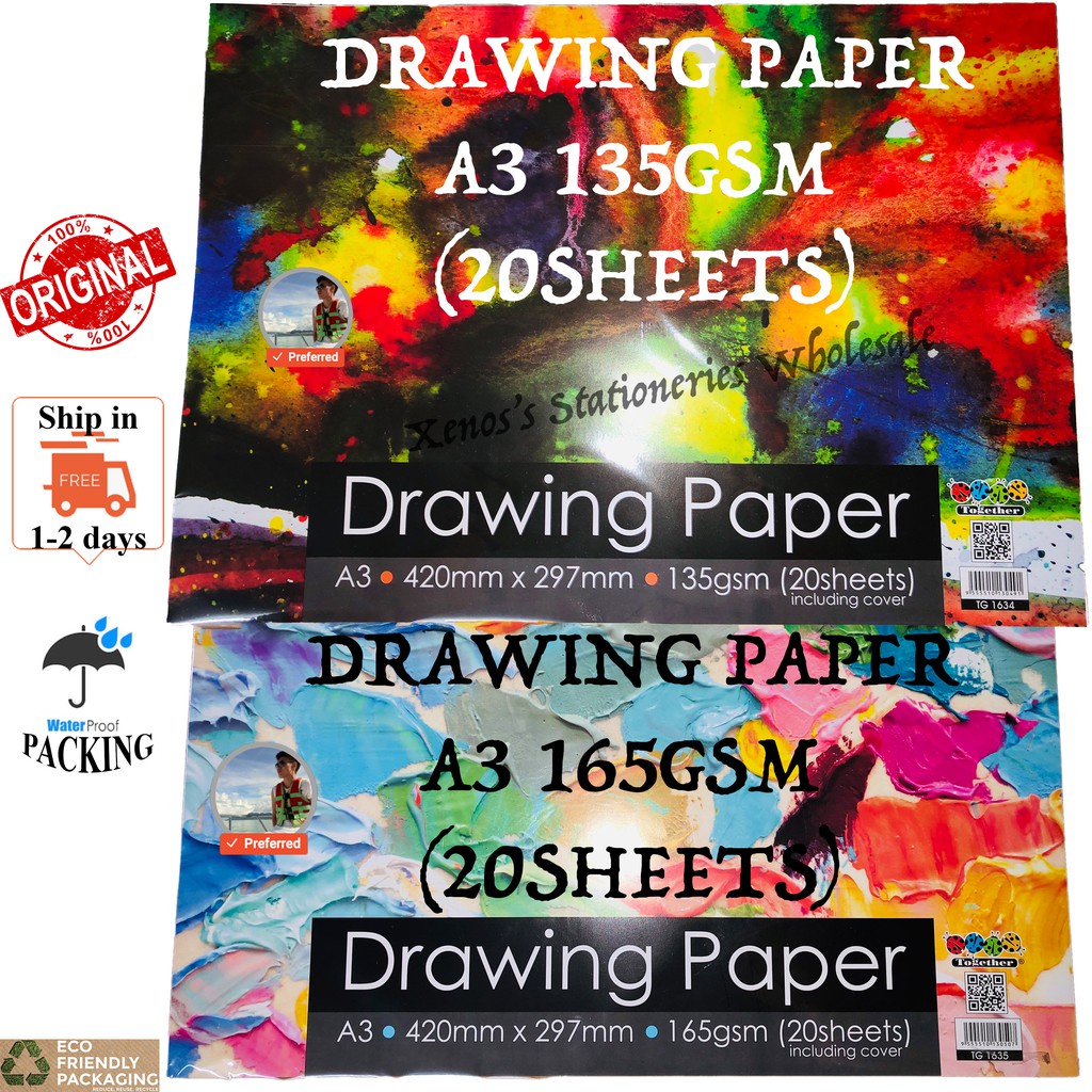 A3 DRAWING PAPER 135GSM / A3 DRAWING PAPER 165GSM [20 แผ่น]