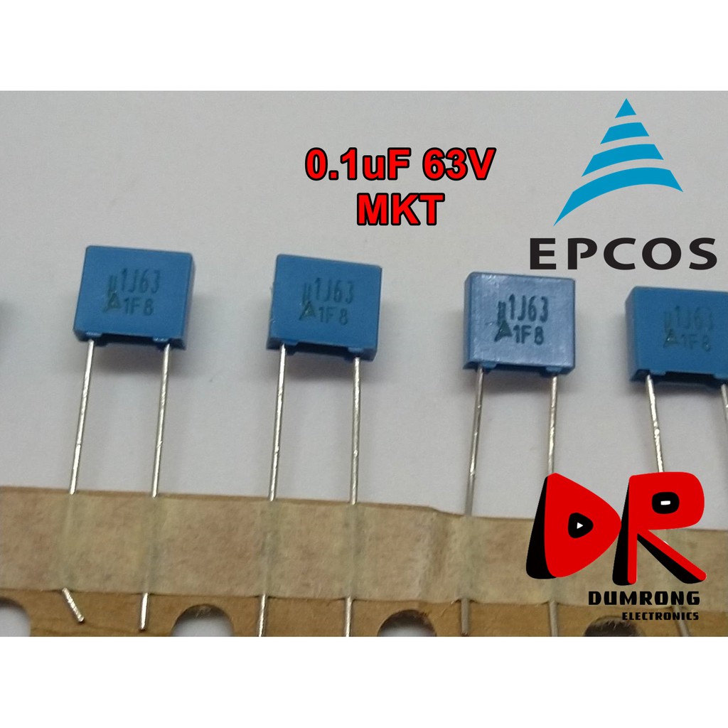 (10 ชิ้น) 0.1uF 63V 100V capacitor ตัวเก็บประจุ EPCOS MKT B32529 104