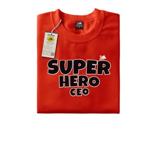 เสื้อยืดแขนสั้น สีส้ม ลาย SUPER HERO CEO