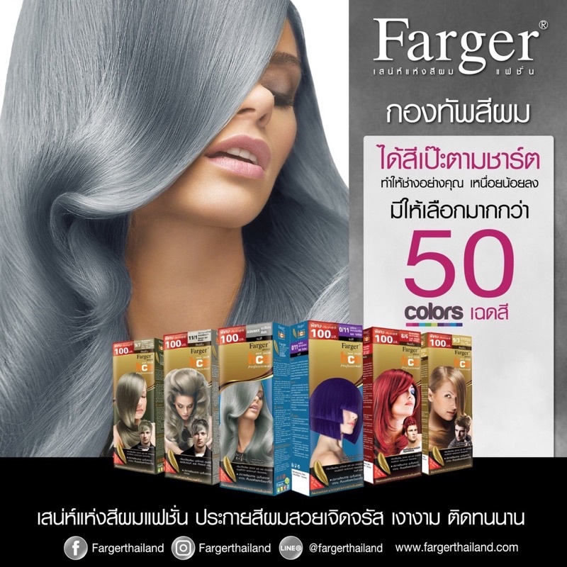 (ครบสีพร้อมส่ง!) สีย้อมผม ฟาเกอร์ Farger 100มล.