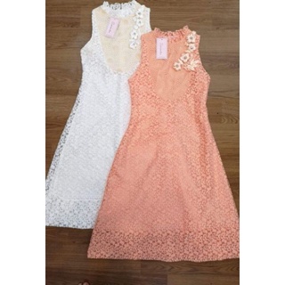 เดรสสีขาว  งานป้าย Dress ชุดไปงาน ชุดพรีเว็ดดิ้ง สีขาว ไซส์ M