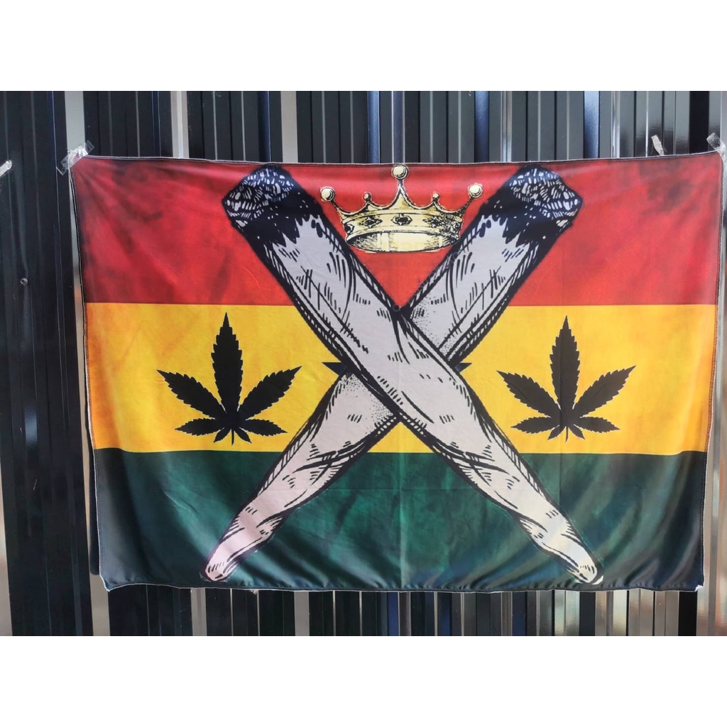 ผ้าตกแต่งผนัง ผ้าธง ลายสายเขียว เสรีชน พรรคเขียว 420