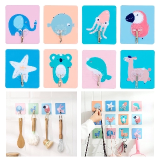 พร้อมส่ง❗ เลือกลายได้ ‼️ ตะขอติดผนังลายการ์ตูน ตะขอแขวนพลังช้าง ตะขอแปะผนัง ตะขออเนกประสงค์ ไม่ต้องเจาะ ตะขอแขวนห้องน้ำ