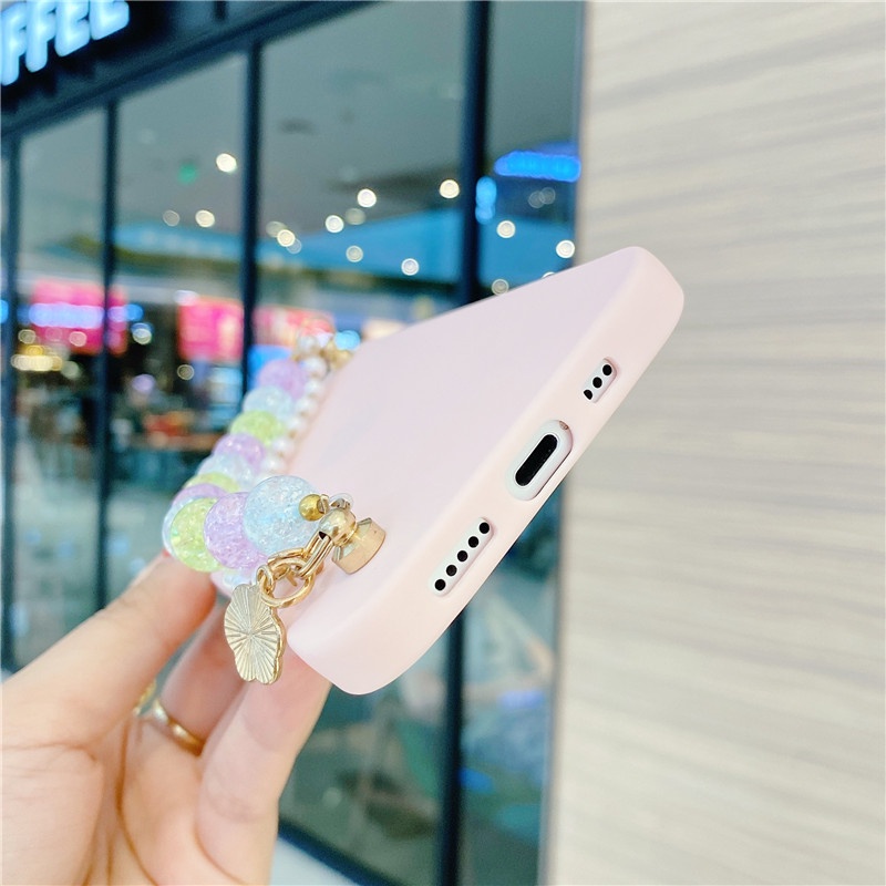 Huawei P10 P20 P30 P40 Mate10 Mate20 Mate30 P50 Pro P20lite Nova3e Mate20X Mate40 Mate40Pro Phone Case Two Rows of Colorful Crystal Beads Bracelet TPU Soft Cover กรณีศึกษา #8
