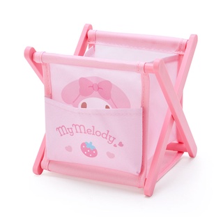 Mini Rack ที่เก็บของผ้าใบจิ๋ว พับได้ ด้านหน้ามีช่อง ลาย My Melody mm / My Melody / MyMelody