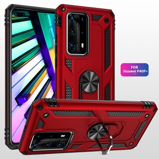 เคสโทรศัพท์มือถือ PC แข็ง กันกระแทก พร้อมแหวนนิ้ว หลากสี สําหรับ Huawei P40 Pro Plus P40