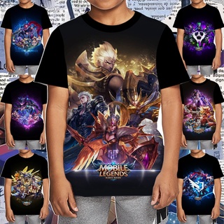 เสื้อยืดแขนสั้น คอกลม พิมพ์ลาย MOBILE LEGENDS แฟชั่นฤดูร้อน สําหรับเด็กผู้ชาย อายุ 3-13 ปี