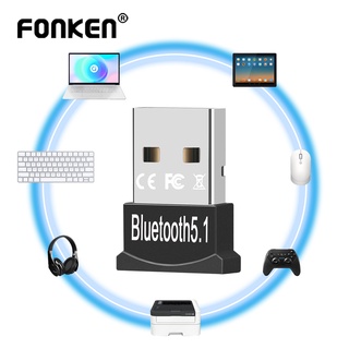 Fonken อะแดปเตอร์ส่งสัญญาณบลูทูธ 5.0 USB รองรับ Windows 10 8 7 สําหรับเดสก์ท็อป แล็ปท็อป เมาส์ คีย์บอร์ด ไดรเวอร์ฟรี