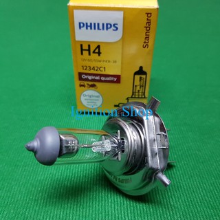 หลอดไฟหน้า H4 Philips 60/55W P43t-38 Standrad จำนวน 1 หลอด