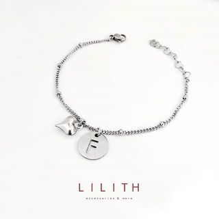 Lilith - Mini heart bracelet จี้อักษร A-Z