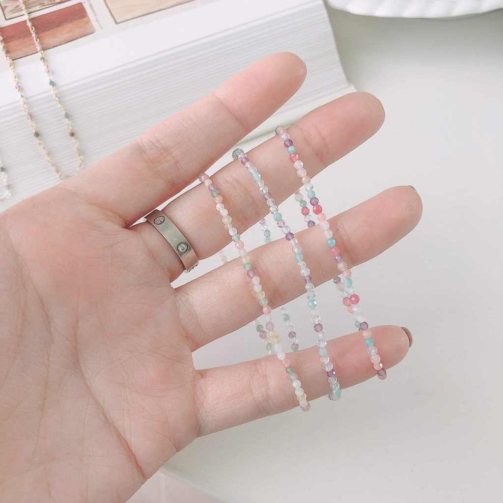 Winterwinter Jewelry Silver925 : กำไลหินแท้ร้อยด้วยเส้นเอ็น กำไลยางยืด ( ความยาว 16.5 cm )