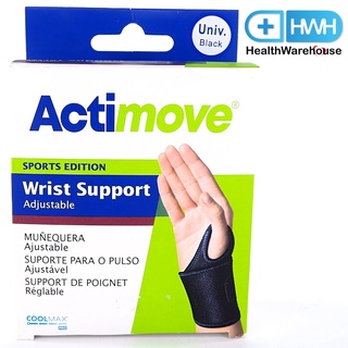 Actimove Wrist Support มีที่คล้องนิ้วหัวแม่มือ Adjustable Sports Edition สีดำ