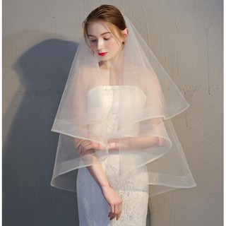 One Layer Tulle อุปกรณ์จัดงานแต่งงานสำหรับคู่แต่งงาน Veil Wedding Veil แต่งงานที่โรแมนติก