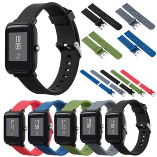 สายนาฬิกาข้อมือซิลิโคน สีพื้น สําหรับ Huami Amazfit bip Bit Lite Youth 1S bip 3 bip u pro bip s