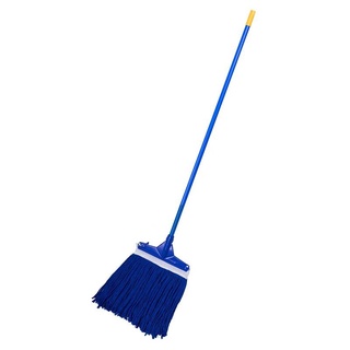 ไม้ม็อบคลิปล้อค 10 นิ้ว ผ้าสีน้ำเงิน SUPERCAT ไม้ถูพื้น ไม้รีดน้ำ Clip-lock mop 10 inches blue fabric SUPERCAT