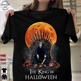 เสื้อยืดลําลอง แขนสั้น คอกลม พิมพ์ลาย Michael Myers The King Of Halloween สําหรับผู้ชาย