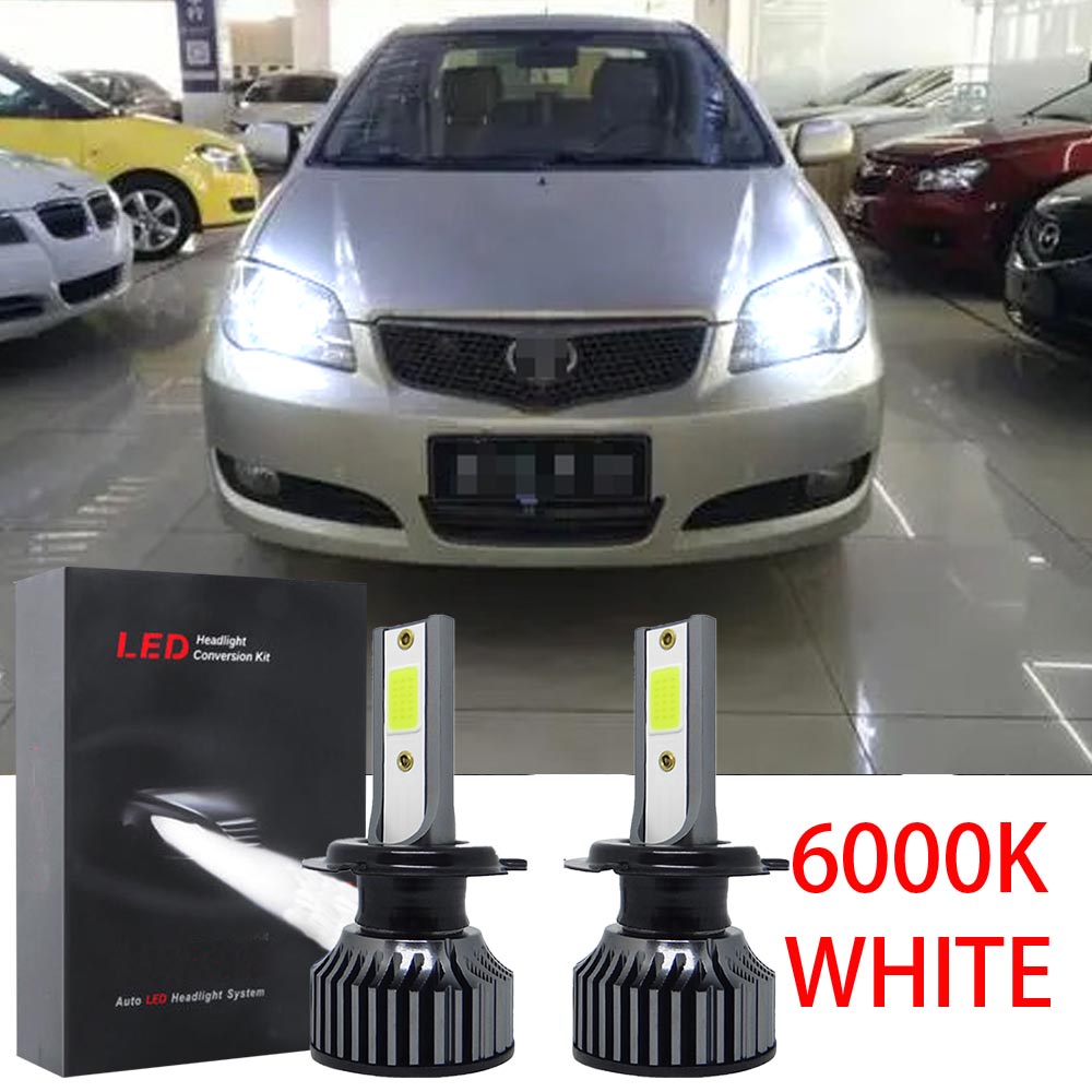 ชุดแปลงไฟหน้า LED 6000K สีขาว สําหรับ Toyota Vios (NCP40) 2002-2008 Toyota Innova 2006-2012 2 ชิ้น