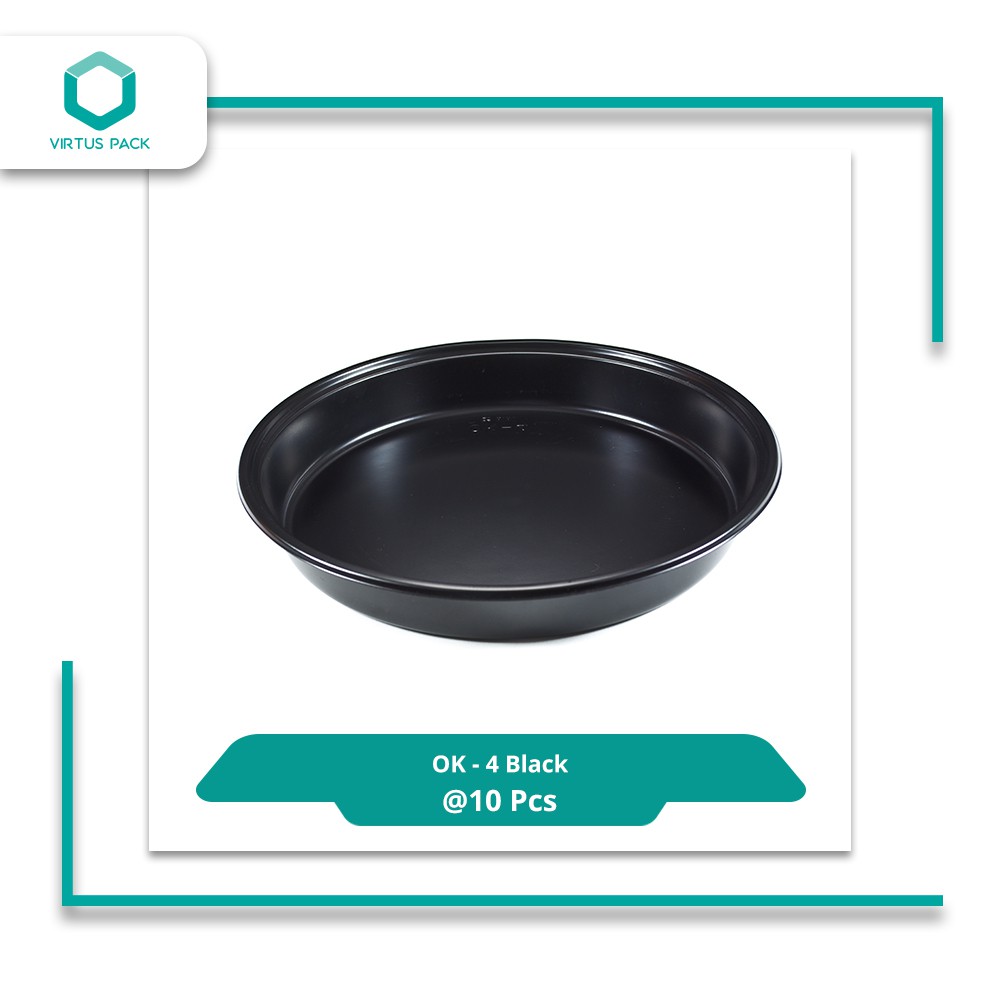 Virtuspack / ถาด Mika / Platter Sushi OK-4 สีดํา / 10 ชิ้น