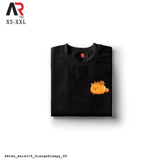 เสื้อยืดสีขาวผู้ชาย - AR Tees Axie สีส้มง่วงนอนเสื้อที่กําหนดเอง Unisex Tshirt สําหรับผู้หญิงและผู้