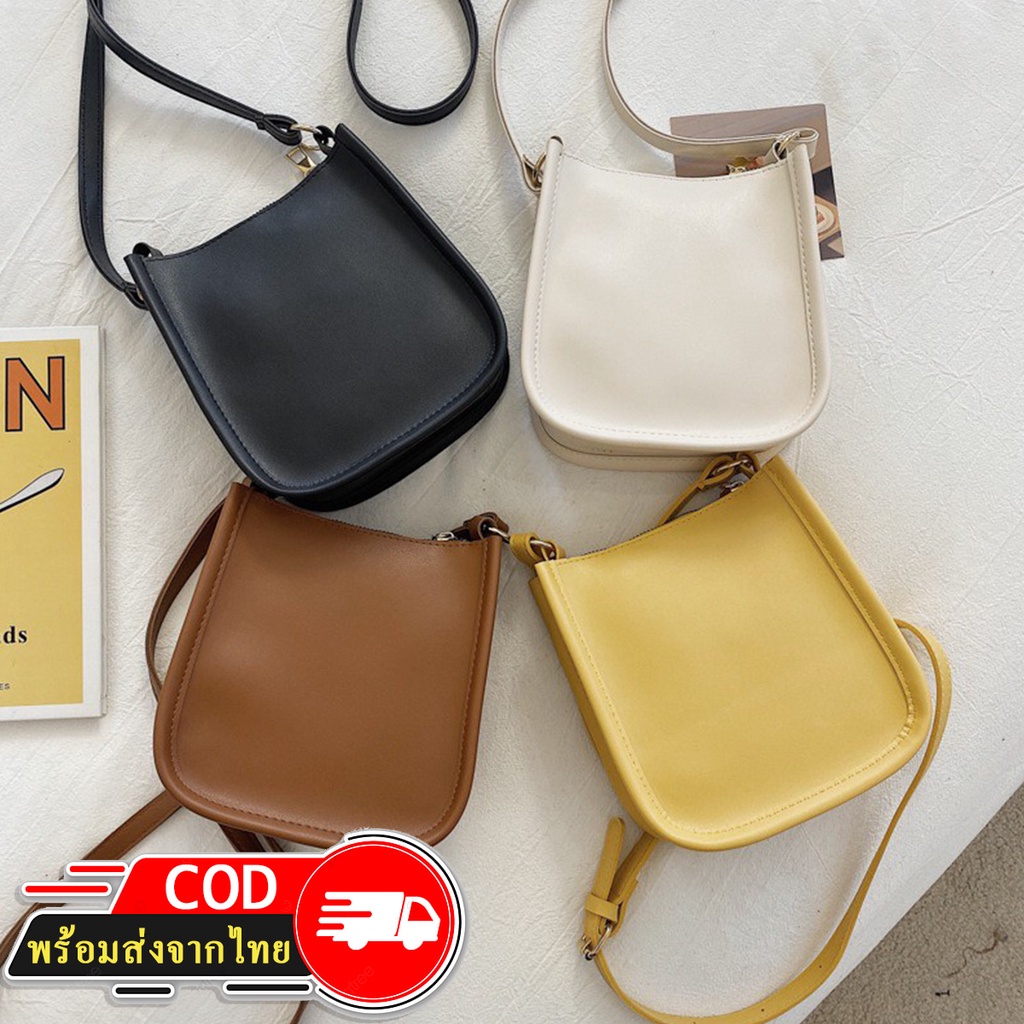 Rootote(R1812) กระเป๋าหนังสะพายข้าง ทรงสี่เหลี่ยม มีซิป ขนาดเล็ก ใส่โทรศัพท์มือถือได้