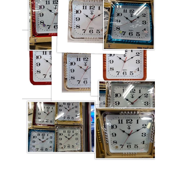 นาฬิกาแขวนสมอของแท้ทรงสี่เหลี่ยมเครื่องเดินยกใช้ทนติดแขวนผนังได้ทุกมุม