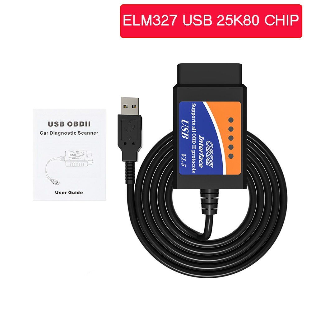 ชิป ELM327 USB V1.5 PIC18F25K80 สําหรับ Windows รองรับโปรโตคอล OBD2 Firmware V1.5 ELM 327 USB Auto O
