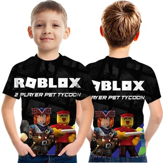 เสื้อยืดคอกลม พิมพ์ลายอนิเมะ Roblox 3 มิติ แฟชั่นฤดูใบไม้ผลิ และฤดูร้อน สไตล์เกาหลี สําหรับเด็กผู้ชาย และเด็กผู้หญิง [3-15 ปี]