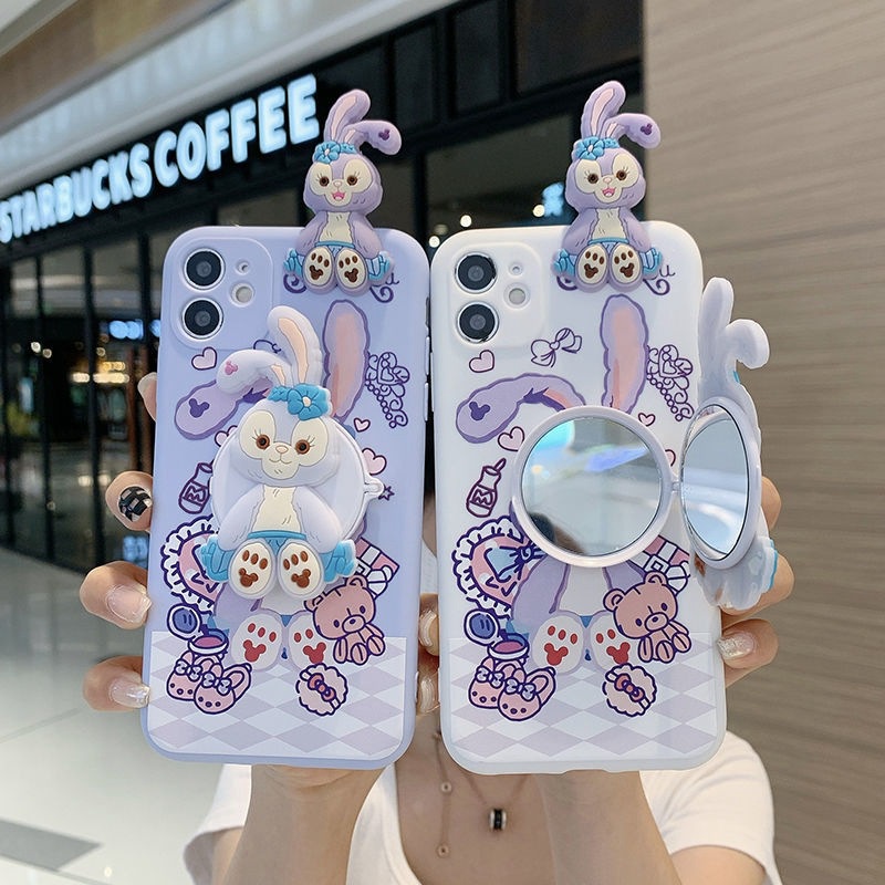 สําหรับ iPhone 16 15 13 14 12 11 Pro X XS Max XR 7 8 Plus เคสโทรศัพท์ Soft Stella พร้อมกระจก