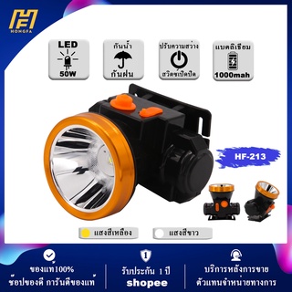 ไฟฉายคาดหัว LED flashlight headband แบตเตอรี่ลิเ 60W ษะ flashlight mount forehead head slit lamp ส่องสัตว์ HF-213