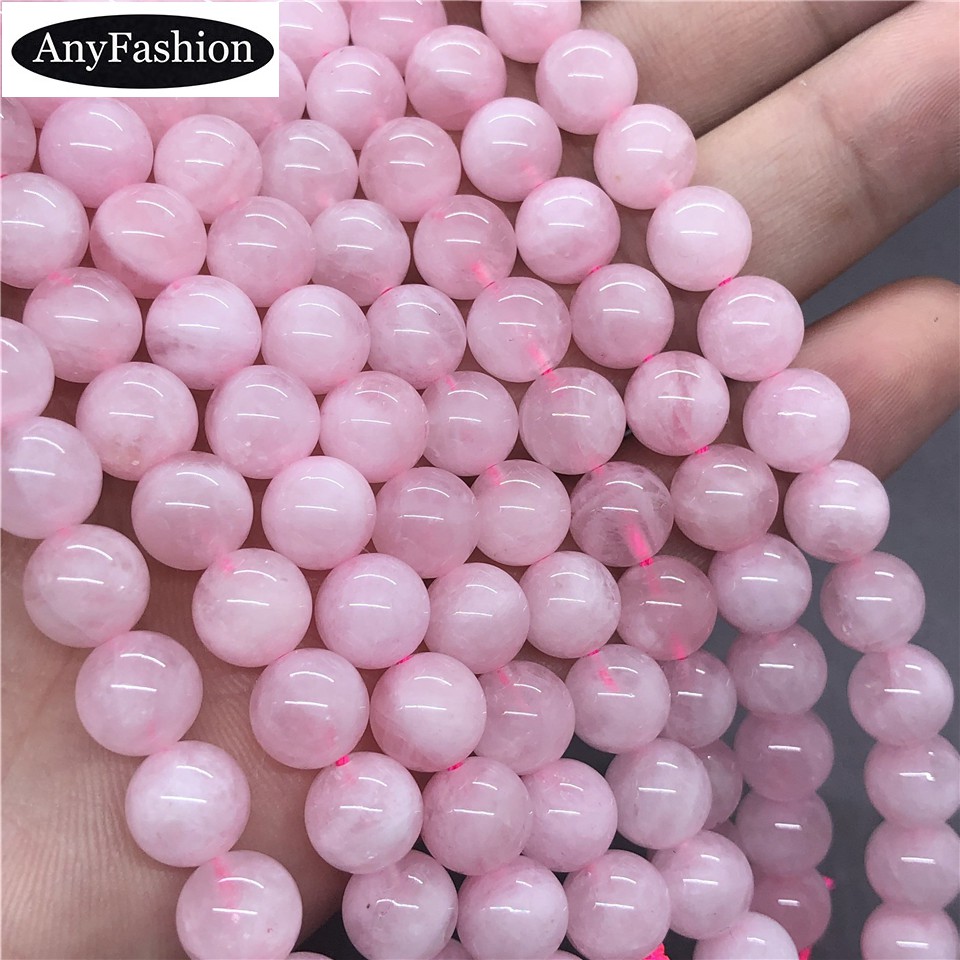 Madagascar Rose Quartz Beads มาดากัสการ์โรสควอตซ์ลูกปัด 6-12 มิลลิเมตรรอบธรรมชาติหลวมหิน Diy สำหรับเครื่องประดับ
