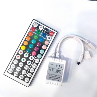 คอนโทรลไฟ 5050 RGB 5V-24VDC 44จังหว่ะ 12A 2หัวจ่าย พร้อมรีโมท