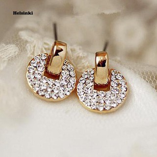 เครื่องประดับต่างหูกระดุมเลดี้สไตล์พระราชวัง hel rhinestone