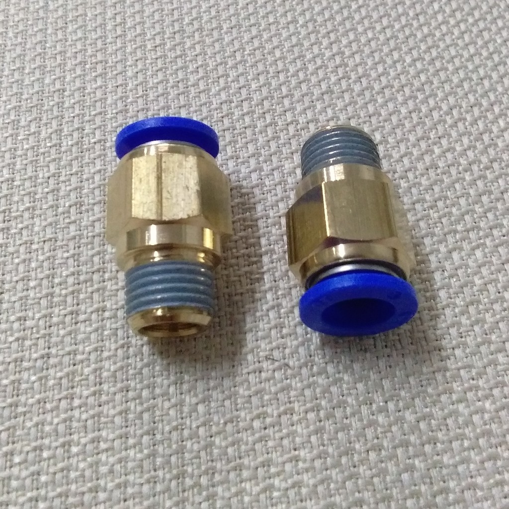 CDC (แพ็ค2ตัว) ข้อต่อตรง 10mm-1/4"  FITTING แบบทองเหลือง