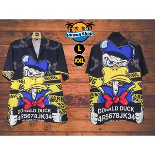 เสื้อฮาวาย ต่อลาย จับลาย  เสื้อวินเทจ Hawaiiลายเป็ด Donald Duck