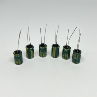 Capacitor คาร์ปาซิสเตอร์47UF 100V ขาลวด ไซต์ 8*12MM เเพ็คละ 10 ตัว