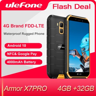 Ulefone Armor X7 Pro Rugged Smartphone 4GB RAM Android 10 Cell Phone IP68 Quad-core NFC 4G Mobile Phone Waterproof