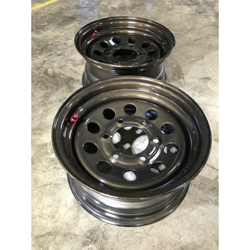 กะทะผ่า ขอบ 15" กว้าง 7" สีกันเมทัลลิค 2K แห้งช้า 6 รู ISUZUทุกรุ่นและ NISSAN บรรทุก 5 ตัน[ครั้งละ 1