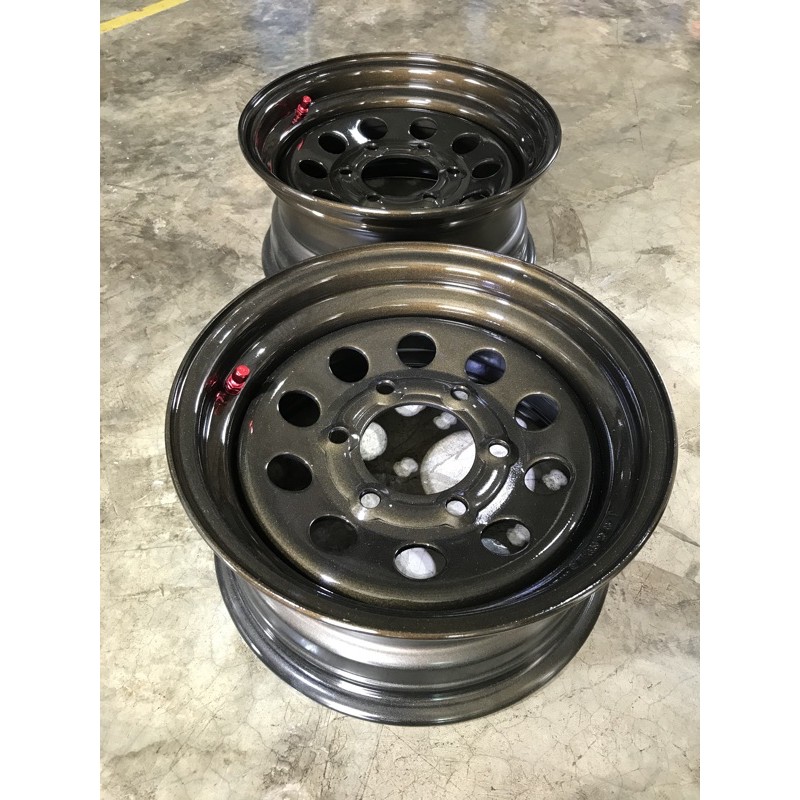 กะทะผ่า ขอบ 15" กว้าง 7" สีกันเมทัลลิค 2K แห้งช้า 6 รู ISUZUทุกรุ่นและ NISSAN บรรทุก 5 ตัน[ครั้งละ 1 ชิ้นมีปลายทางส่งไว]